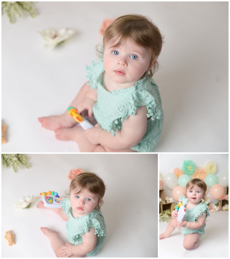 one year old girl with blue eyes first birthday photos
