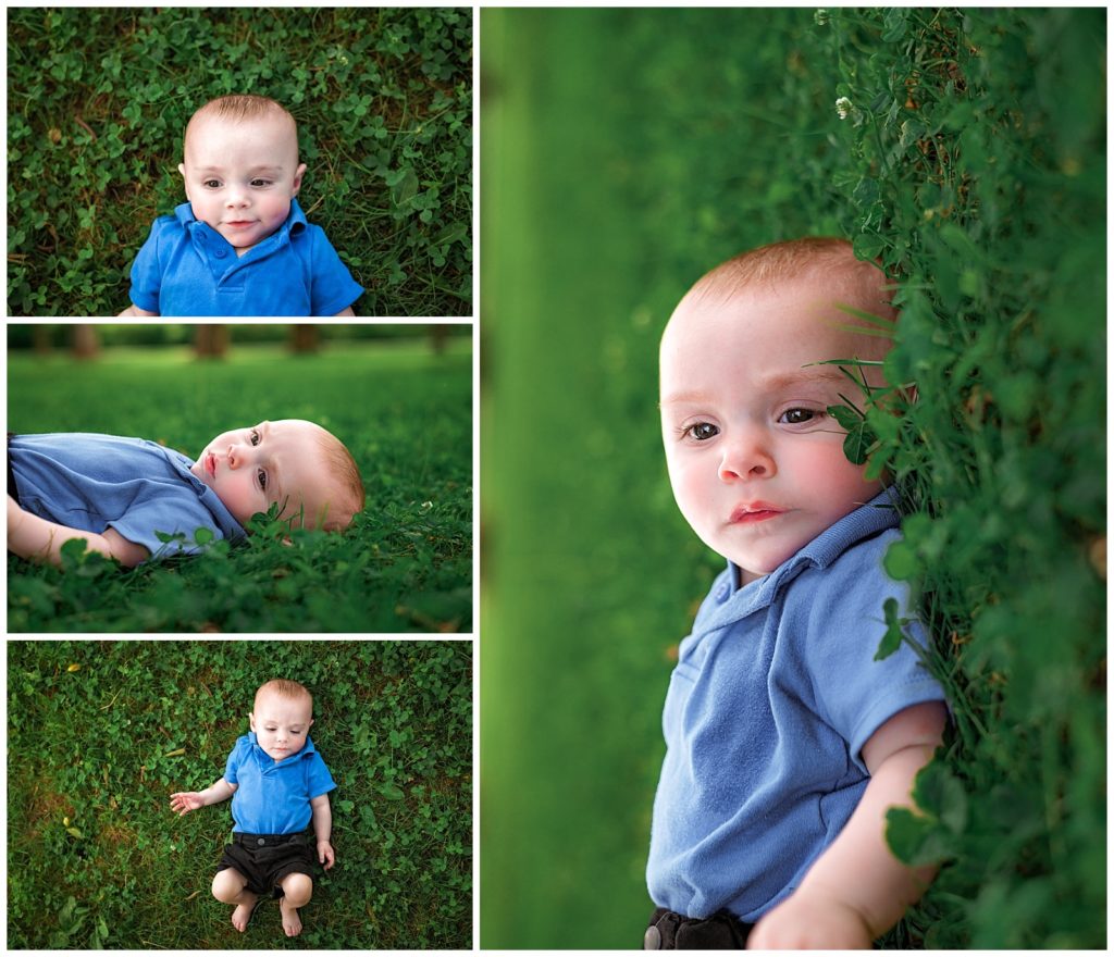 four month old baby pictures in grass