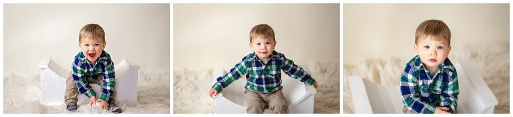 toddler boy on cream rug and background photo