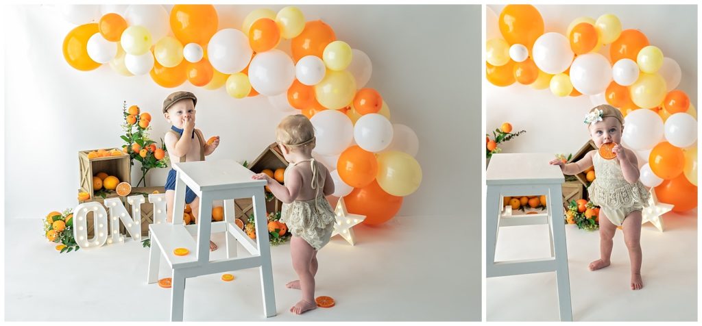 first birthday cake smash little cutie themed boy and girl 