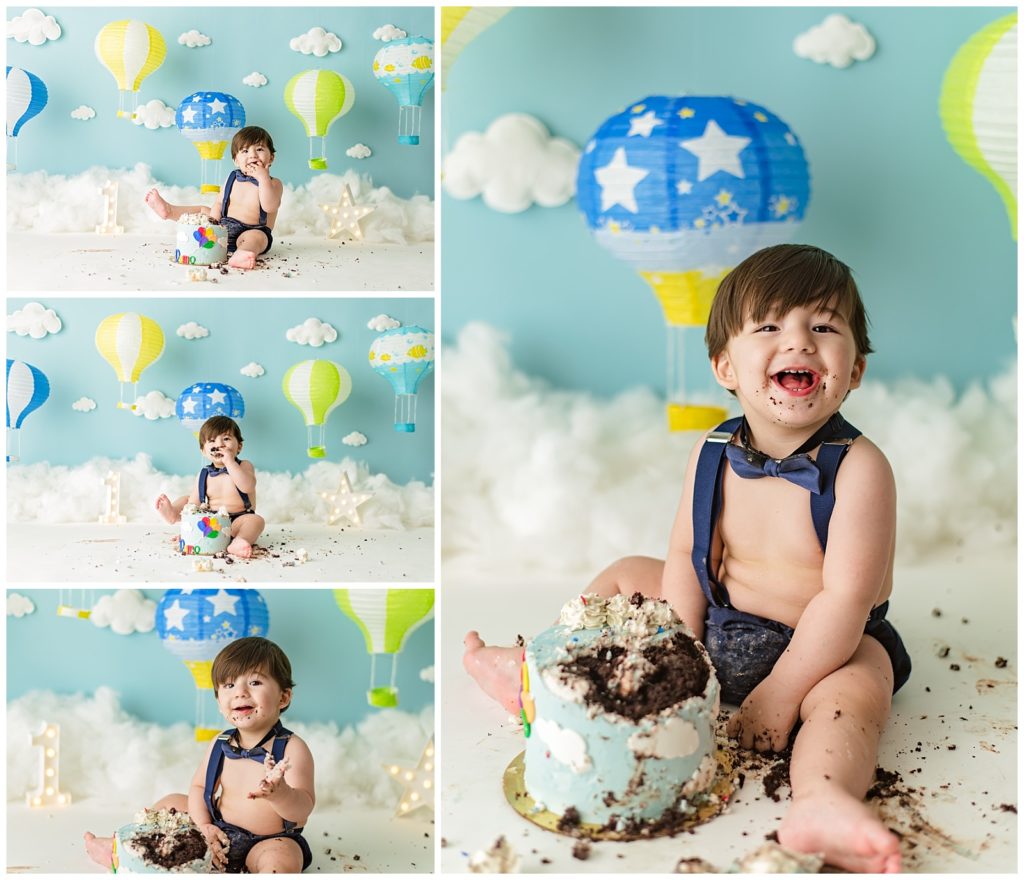 baby boy cake smash photography session 