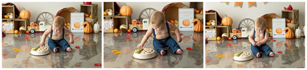 one year old boy cake smash photography