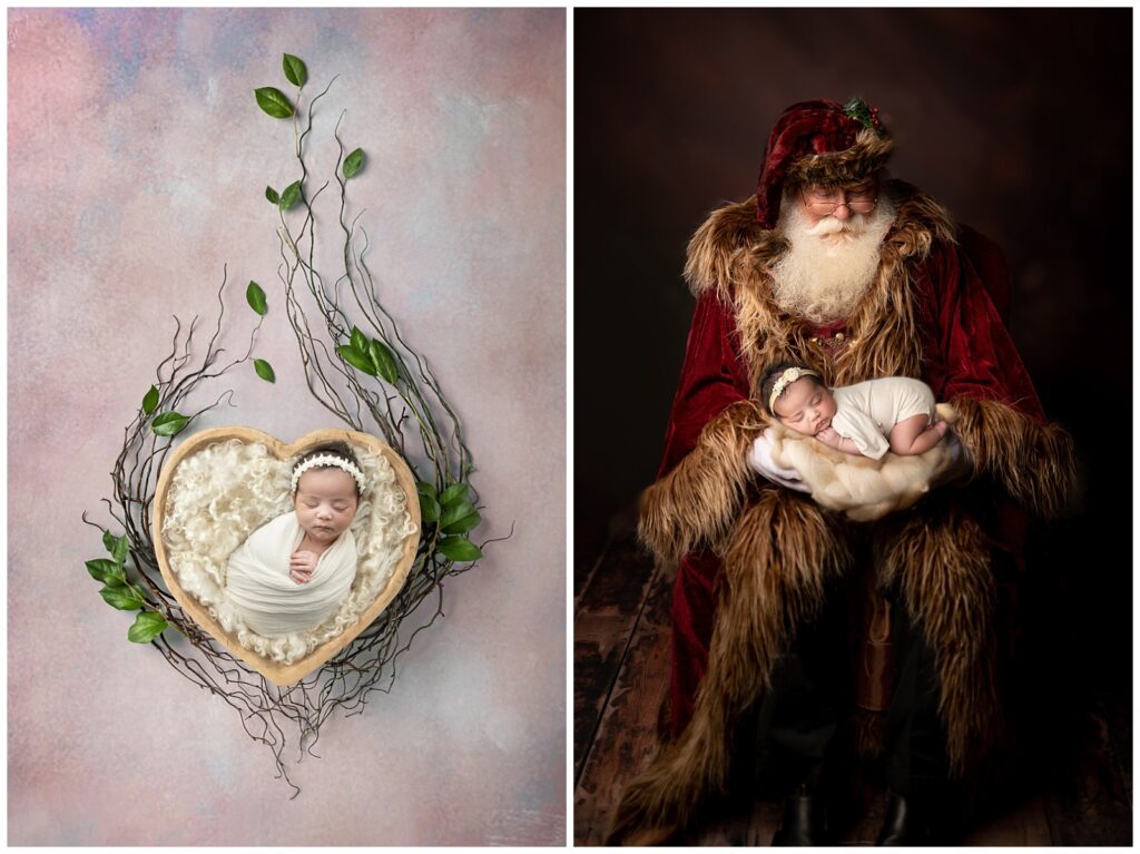 newborn santa composite image