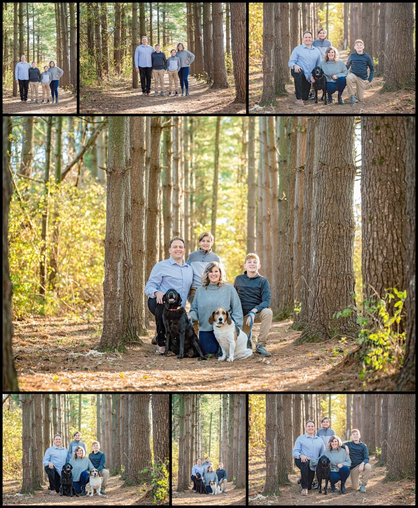 Family of Four Photography Session in the woods