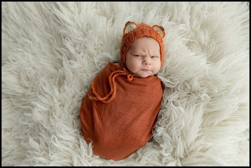 grumpy baby picture newborn session